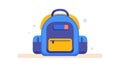 Blue School Backpack: Student Life Daily Essentials Carrier, vector design Generative AI Royalty Free Stock Photo