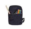 Blue school bag, backpack Royalty Free Stock Photo