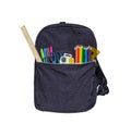 Blue school bag, backpack Royalty Free Stock Photo