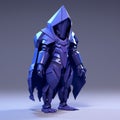 Blue Sci-fi Costume: Mysterious Forms And Sharp Angles