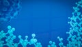 Blue scientific background with molecular structure Royalty Free Stock Photo