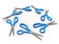 Blue scissors circular array