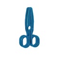 Blue Scissors icon isolated on transparent background. Tailor symbol. Cutting tool sign.