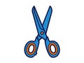 Blue scissors icon isolated on white background Royalty Free Stock Photo