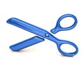 Blue scissors symbol