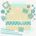 Blue scrapbook kit Royalty Free Stock Photo
