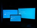 Blue Screen of Death. Operating system crash error message. BSOD malfunction report.