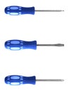 Blue Screwdrivers isolated
