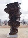 Blue Sculpture by Tony Cragg named stack in Lisbon Portugal