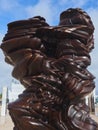 Blue Sculpture by Tony Cragg named stack in Lisbon Portugal