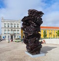 Blue Sculpture by Tony Cragg named stack in Lisbon Portugal