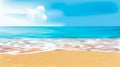 Blue sea with beach and clouds. Bali vector graphics