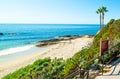 Blue sea in Laguna Beach on a sunny day Royalty Free Stock Photo