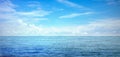 Blue sea/ocean and clouds sky abstract background. Royalty Free Stock Photo