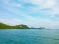 Blue sea/ocean and clouds sky abstract background in Thailand. horizon over view.