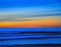 Blue Sea and Orange Sky after Sunset