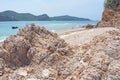 Blue sea with the rock, nature background