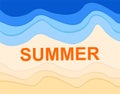 Blue sea and sand. Summer. Beach and sea waves. Abstract summer poster. Royalty Free Stock Photo