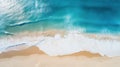 Blue sea and sand topv view Royalty Free Stock Photo