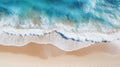 Blue sea and sand topv view Royalty Free Stock Photo