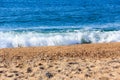 Blue sea and sandy shore.