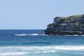 Blue sea in a sunny day at Bondi Beach Sydney Australia Royalty Free Stock Photo