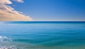 The blue sea to the horizon where it meets the clear blue sky. Royalty Free Stock Photo