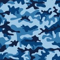 Blue sea water camouflage seamless pattern.