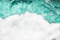 Blue sea water white foam texture background closeup, foamy ocean wave pattern, aqua bubbles surface, swimming pool backdrop Royalty Free Stock Photo