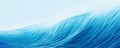 Blue sea wave banner. Water flow abstract background