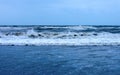 Blue Sea Waves against clear blue sky horizon. Nature Background Royalty Free Stock Photo