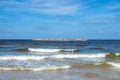 Blue sea with waves and clear blue skywave,sea Royalty Free Stock Photo