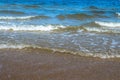 Blue sea with waves and sand beachwave,sea Royalty Free Stock Photo