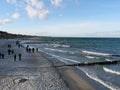 Blue sea and waves with white whitecaps near Zingst