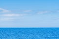 Blue sea and white clouds on sky. Water cloud horizon background Feeling calm, cool, relaxing, ocean Royalty Free Stock Photo