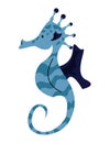 blue seahorse design