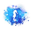 blue seahorse object. Marine abstraction. Vector illustration