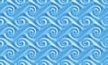 Blue seamless curly waves pattern vector illustration Royalty Free Stock Photo