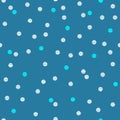 Blue Seamless Dot Repeat Pattern Background with Polkadots