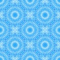 Blue seamless fractal based tile with a fine circular mandala design