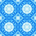 Blue seamless fractal based tile with a mandala design