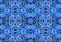 Blue seamless mosaic pattern. Abstract geometric background with triangles and circles for wallpaper and other applications. Royalty Free Stock Photo