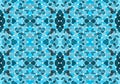 Blue seamless mosaic pattern. Abstract geometric background with triangles and circles for wallpaper and other applications. Royalty Free Stock Photo