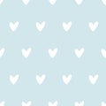 Blue seamless pattern baby boy design Cute kids soft colored seamless pattern hand drawn heart on blue background