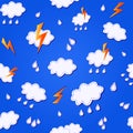 Blue seamless pattern with clouds Royalty Free Stock Photo