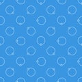 Blue vector seamless pattern made with captive ring linear icons