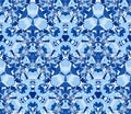 Blue seamless pattern. Seamless pattern composed of color abstract elements located on white background. Royalty Free Stock Photo