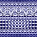 Blue seamless patternwith oriental motif.
