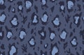 Blue seamless retro leopard fur repeat pattern Royalty Free Stock Photo