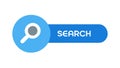 Blue search button magnifying glass text label , vector design Generative AI Royalty Free Stock Photo